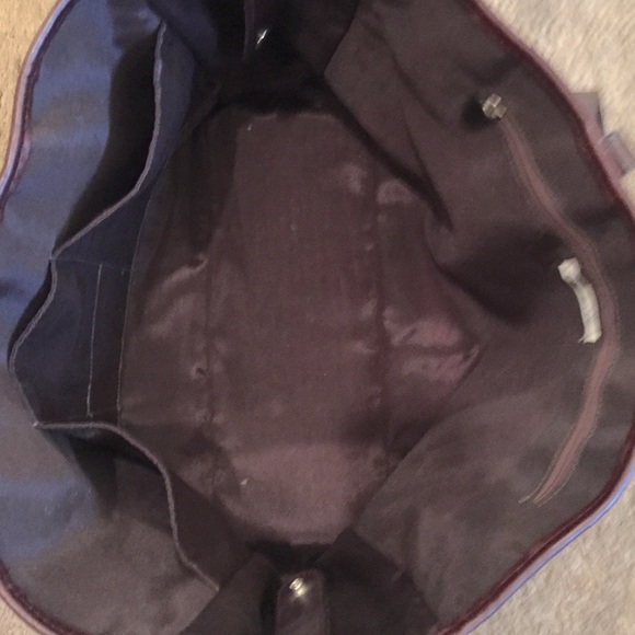 Glenda Gies tote shoulder bag purse brocade floral vintage look chenille leather - Picture 2 of 6